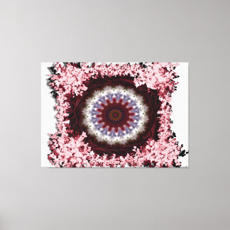Ingewikkeld bloemrijk mandala-ontwerp canvas afdruk
