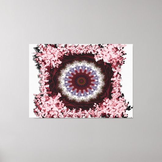 Ingewikkeld bloemrijk mandala-ontwerp canvas afdruk (Voorkant)