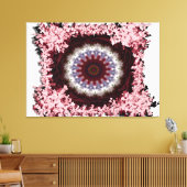 Ingewikkeld bloemrijk mandala-ontwerp canvas afdruk (Insitu (Woonkamer))