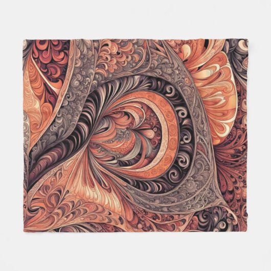 Ingewikkeld Boho Abstract Mandala Patroon Fleece Deken (Voorkant (Horizontaal))