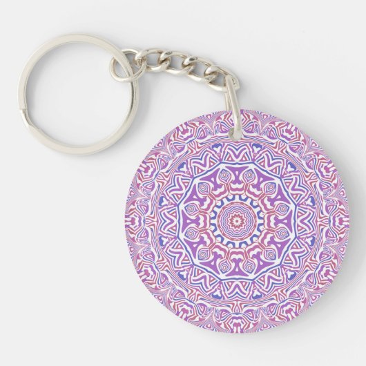 Ingewikkeld Bold Groovy Boho Hippie Abstract Manda Sleutelhanger (Voorkant)