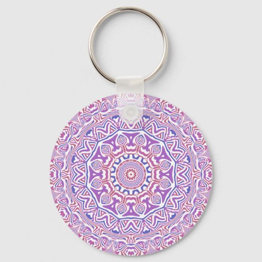 Ingewikkeld Bold Groovy Boho Hippie Abstract Manda Sleutelhanger (Achterkant)