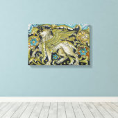 Ingewikkeld Canvas—Deruta Tegel Lion Canvas Afdruk (Insitu (Houten vloer))