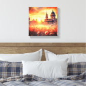 Ingewikkeld Canvas Gift Sunset Wall Art. Afdruk (Insitu (Slaapkamer))