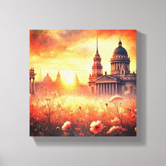 Ingewikkeld Canvas Gift Sunset Wall Art. Afdruk (Voorkant)