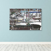 Ingewikkeld Canvas met geabstraheerde afbeelding M Afdruk (Insitu (Houten vloer))