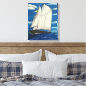 Ingewikkeld Canvas met zeilboot Afdruk (Insitu (Slaapkamer))