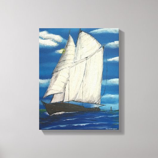 Ingewikkeld Canvas met zeilboot Afdruk (Voorkant)