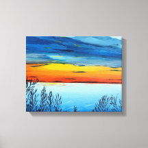 Ingewikkeld Canvas Print met zonsondergang
