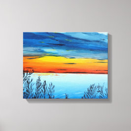 Ingewikkeld Canvas Print met zonsondergang