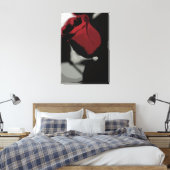 Ingewikkeld Canvas Print - Single Red Rose (Insitu (Slaapkamer))