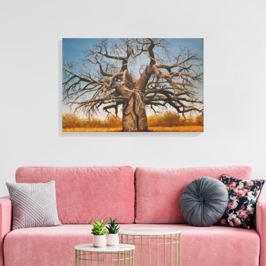Ingewikkeld canvas van baobab boom (Insitu (Woonkamer))