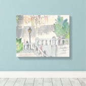 Ingewikkeld Canvas "Waterverf Schets/Chateau van B Afdruk (Insitu (Houten vloer))