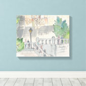 Ingewikkeld Canvas "Waterverf Schets/Chateau van B Afdruk (Insitu (Houten vloer))