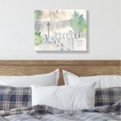 Ingewikkeld Canvas "Waterverf Schets/Chateau van B Afdruk (Insitu (Slaapkamer))