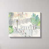 Ingewikkeld Canvas "Waterverf Schets/Chateau van B Afdruk (Voorkant)