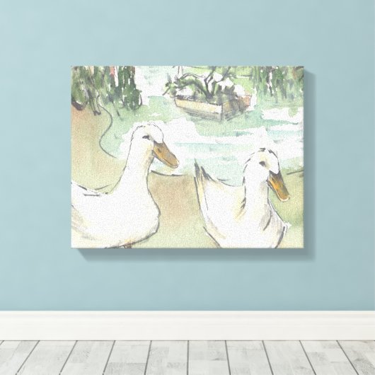 Ingewikkeld Canvas "Waterverf Sketch/Ducks Paris" (Insitu (Houten vloer))