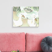 Ingewikkeld Canvas "Waterverf Sketch/Ducks Paris" Afdruk (Insitu (Woonkamer))