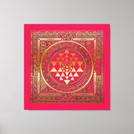 Ingewikkeld Canvas Yantra Mandala India Goud Roze 
