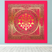 Ingewikkeld Canvas Yantra Mandala India Goud Roze  (Insitu (Houten vloer))