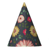 Ingewikkeld floraal gepersonaliseerd Party Pet Feesthoedjes (Achterkant)