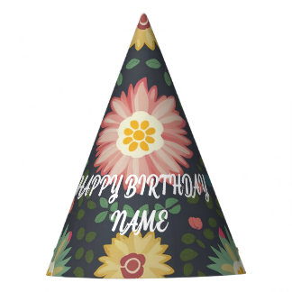 Ingewikkeld floraal gepersonaliseerd Party Pet Feesthoedjes