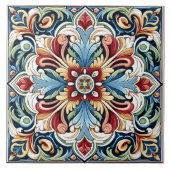 Ingewikkeld Floral Tegel Design Tegeltje (Voorkant)