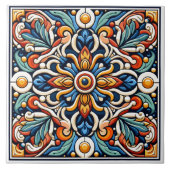 Ingewikkeld Floral Tegel Design Tegeltje (Voorkant)