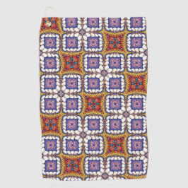 Ingewikkeld geometrisch bloemenpatroon golfhanddoek