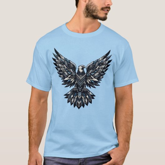 Ingewikkeld Geometrisch Eagle Majesty Design T-shirt (Voorkant)