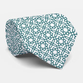 Ingewikkeld geometrisch patroon met turquoise verb stropdas (Opgerold)