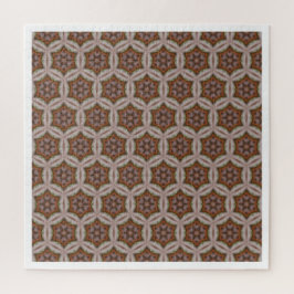 Ingewikkeld geometrisch sterrenpatroon in aardetin legpuzzel