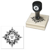 Ingewikkeld geschoven Lijst met aangepaste monogra Rubberstempel (Gestempeld)
