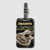 Ingewikkeld gitaarontwerp met drakendetail bagagelabel (Voorkant (verticaal))