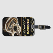 Ingewikkeld gitaarontwerp met drakendetail bagagelabel (Voorkant (horizontaal))