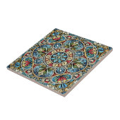 Ingewikkeld Glas in lood Mandala Tegeltje (Zijkant)