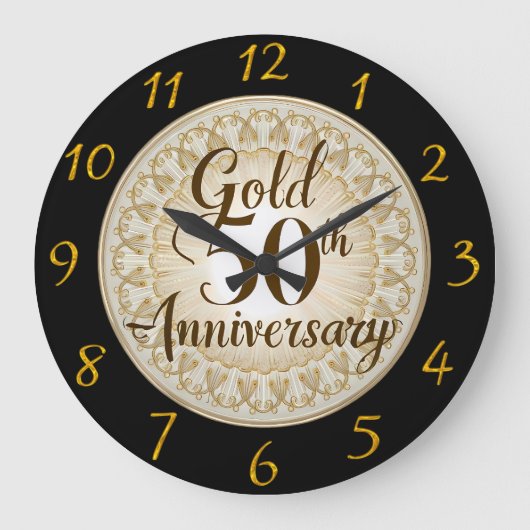 Ingewikkeld Goud 50e Jubileum Grote Klok (Voorkant)