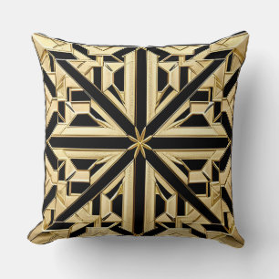 Ingewikkeld gouden geometrisch patroon kussen