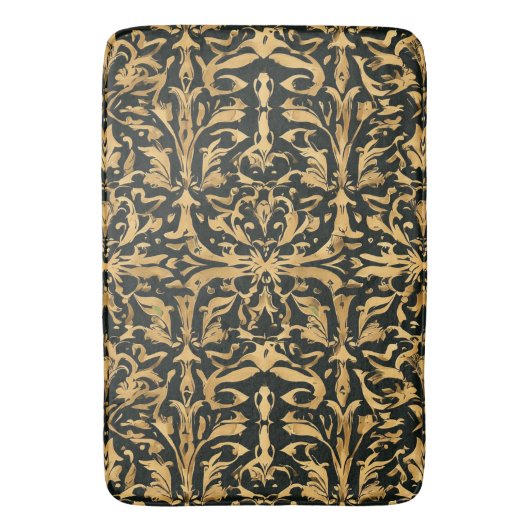 Ingewikkeld gouden sierpatroon badmat (Voorkant Verticaal)
