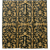 Ingewikkeld gouden sierpatroon douchegordijn (Voorkant)