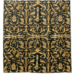 Ingewikkeld gouden sierpatroon douchegordijn