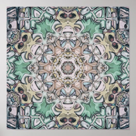 Ingewikkeld Kaleidoscoop Patroon Poster (Voorkant)