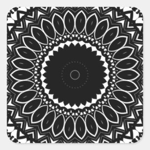 Ingewikkeld Kleur-het-zelf Kaleidoscopisch Patroon Vierkante Sticker