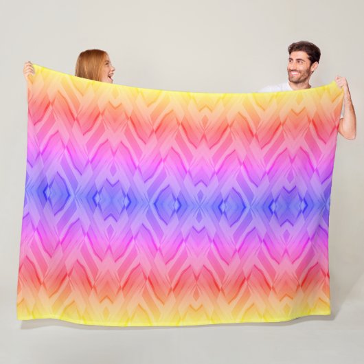 Ingewikkeld koraal en roze tinten marmeren patroon fleece deken (In situ)