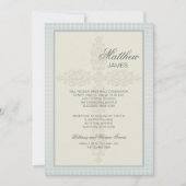 Ingewikkeld kruis (blauw-grijs) religieuze uitnodi kaart (Voorkant)