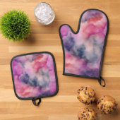 Ingewikkeld marmeringseffect ovenwant & pannenlap set (Top down)
