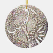 Ingewikkeld mozaïek bloemmotief keramisch ornament (Voorkant)