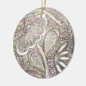 Ingewikkeld mozaïek bloemmotief keramisch ornament (Links)