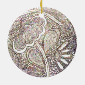 Ingewikkeld mozaïek bloemmotief keramisch ornament (Achterkant)