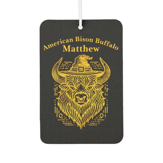 Ingewikkeld ontwerp van een bizon met een Pet Luchtverfrisser (Voorkant)